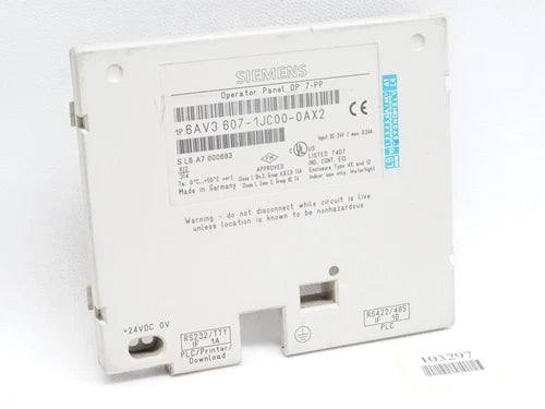 Siemens Backcover R¨¹ckschale Panel OP7-PP 6AV3607-1JC00-0AX2 6AV3 607-1JC00-0AX2