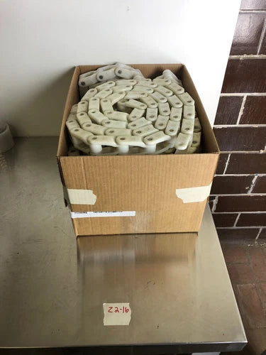 (USED) UNI CHAINS?35D2500W FLAT TOP CONVEYOR CHAIN WHITE, 50 FEET Fast Shipping!