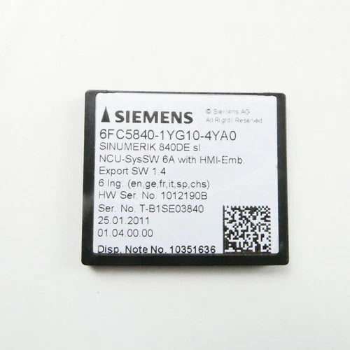 SIEMENS SINUMERIK 840DE sl 6FC5840-1YG10-4YA0 NCU-SysSW 6A with HMI Emb.