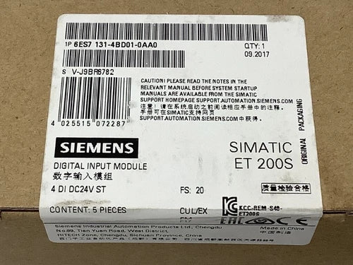 6ES71314BD010AA0 - SIEMENS - 6ES7131-4BD01-0AA0 Input Module NEW