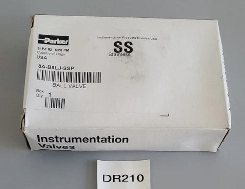 *BRAND NEW FACTORY SEAL* Parker 8A-B8LJ-SSP Ball Valve 2 Way B Series + Warranty