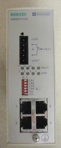 Lot (2) Schneider 499NEH14100 Ethernet Cabling System module 499-NEH-141-00