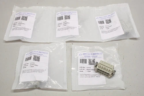 5x Harting 115745 10A 10polig Stecker Buchseneinsatz F 09200102812 OVP