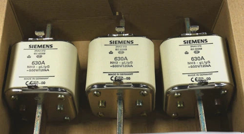 3er Pack SIEMENS (3NA3 372) Sicherungseinsatz | 630A | 500V | Gr. 3 | gL/gG
