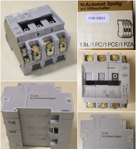 SIEMENS N-Automat 3polig 5SL8 - L10A - 380V~ - 15kA Schaltverm?gen