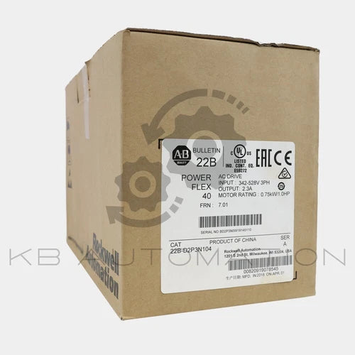22B-D2P3N104 Allen-Bradley PowerFlex 40 AC Drive, 3PH 380-480V, 2.3A, 0.75kW/1PS