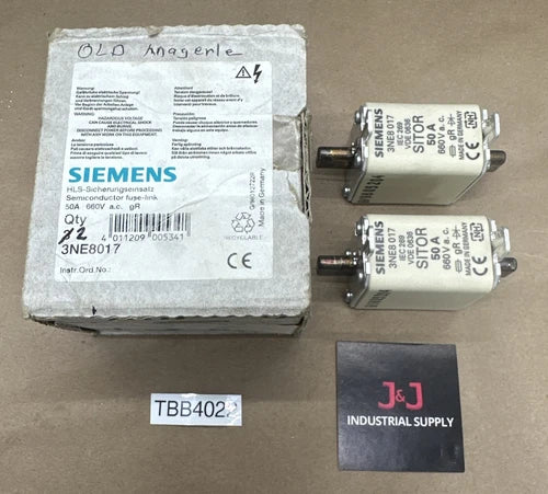 (2) NEW OPEN BOX Siemens Semiconductor Fuse-links 3NE8-017 50A 600VAC + WARRANTY