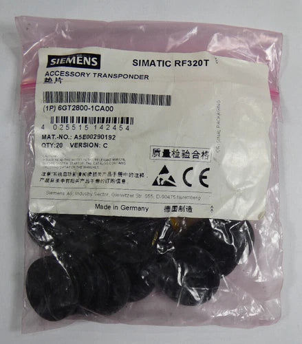 20 unidades | Siemens Simatic RF320T | Transponder acessório | 6GT2800-1CA00 |