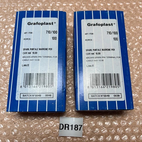 (2) NEW- Grafoplast 710/100 100/box Brown Spark Pin Terminal Cable 10MMsquared