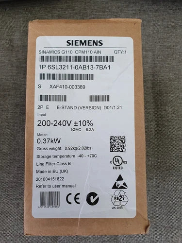 Siemens 6SL3211-0AB13-7BA1 E-Stand D01/1.21 NEW