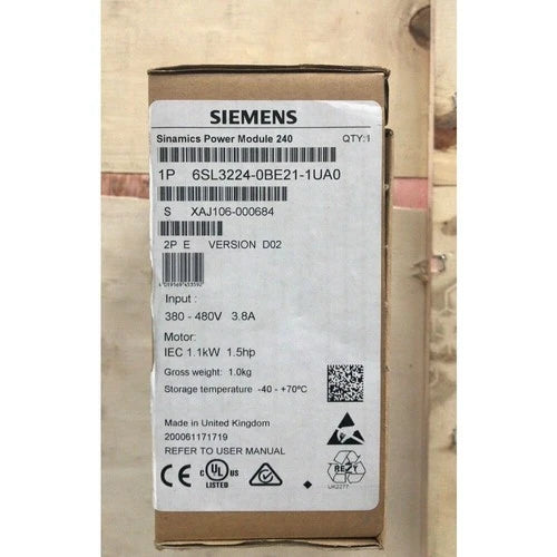New Siemens 6SL3224-0BE21-1UA0 6SL32240BE211UA0 G120 PM 240 Power Module