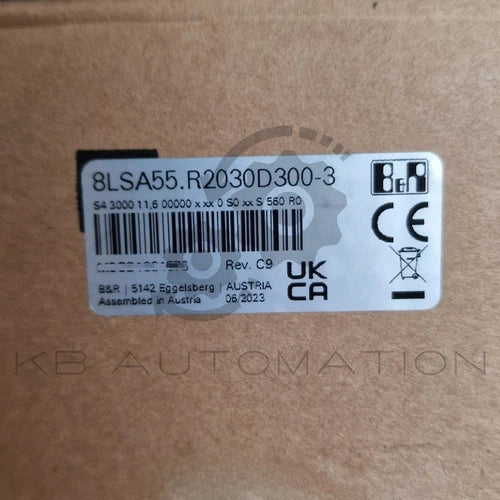Motor s¨ªncrono B&R 8LSA55.R2030D300-3 com freio de reten??o, 3000 rpm, 12,5 Nm
