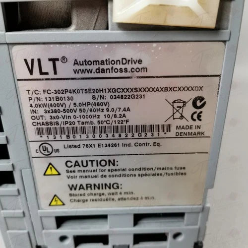 Danfoss VLT FC-302P4K0T5E20H1XGCXXXSXXXXAXBXCXXXXDX ohne Klappe