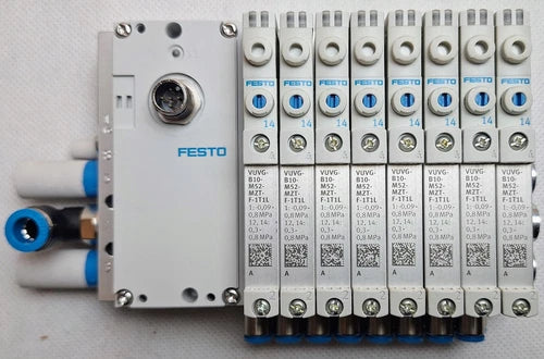 Coletor Festo VTUG-10-VRPT-B1T-Q8LA-UCL-Q6S-SA IO-Link 8xVUVG-B10