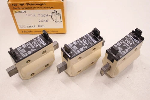 3x Siemens fuse block 100A 500V 2684 3NA4830 original packaging NH00