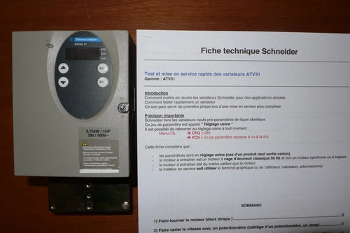 VARIATEUR TRIPHASE 380V 0,75KW FREQUENCE VITESSE, SCHNEIDER ELECTRIC ATV31H075N4