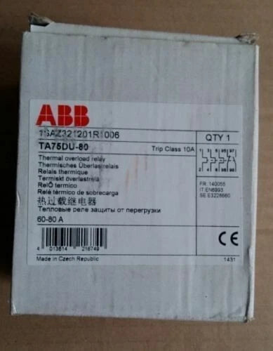 1PC New For ABB TA75-DU-80 TA75DU-80Thermal Overload Relay free shipping