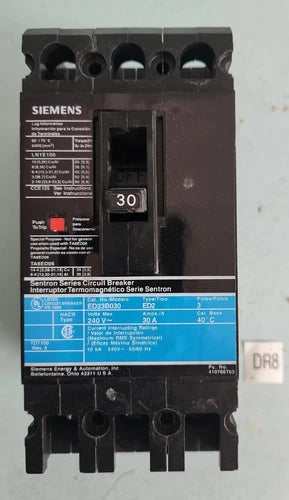 *NEW* Siemens ED23B030 Molded Case Circuit Breaker 3 Pole 30 Amp 240V *WARRANTY*