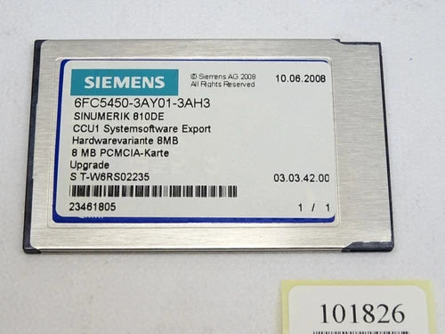 Siemens 8MB PCMCIA-Karte Sinumerik 810DE CCu1 6FC5450-3AY01-3AH3