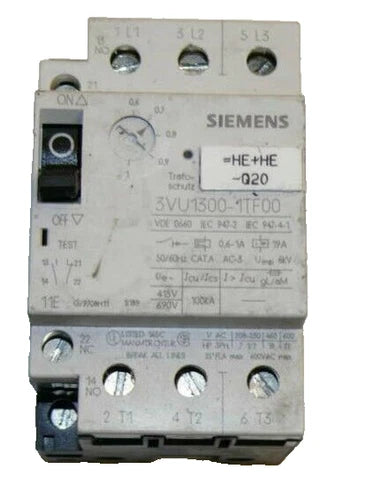 SIEMENS 3VU1300-1TF00 MOTOR CONTROL