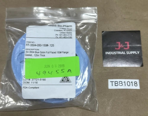 (5) Garlock FF-3504-050-150#-.125 .5¡± 3504 Gylon Full Faced 150# Flange Gasket