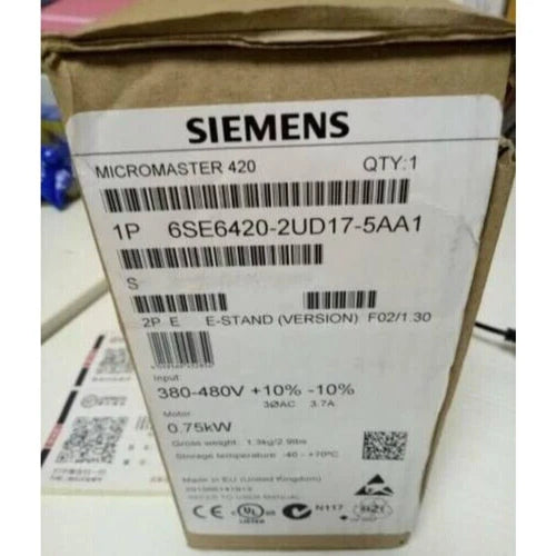 New Siemens 6SE6 420-2UD17-5AA1 6SE6420-2UD17-5AA1 MICROMASTER420 without filter