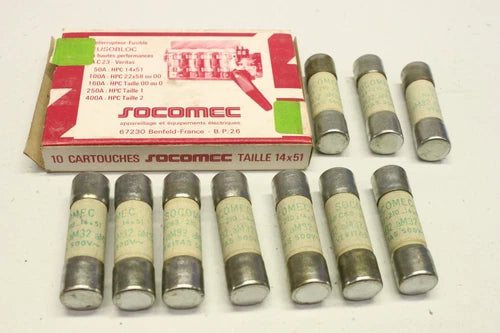 10x SOCOMEC NFC63-210 14x51 500V am32 Zylindersicherung NFC63210_14X51 OVP