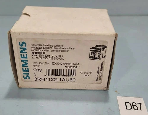 *NEW IN BOX* SIEMENS 3RH1122-1AU60 AUXILIARY CONTACTOR*WARRANTY*