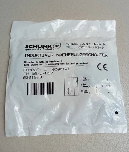 Schunk IN 60/?-M12 0301593 Induktiver Naeherungsschalter NEU OVP