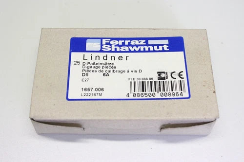 25x FERRAZ 4086500008964 E27 6A DII Sicherung Anel D Passeinsatz 1657006 OVP