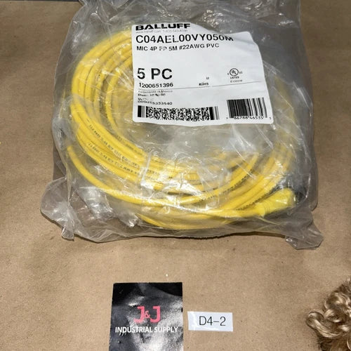 (5) Balluff C04AEL00VY050M Cables New In Sealed Bag Fast Shipped From ????