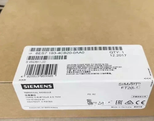 New Siemens 6ES7193-4CB20-0AA0 6ES7 193-4CB20-0AA0 5 Terminal Modules ET 200S