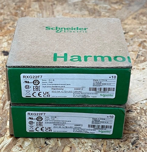 10PCs Schneider Electric - RXG22F7 - Harmony Plug-in Interface Relay, 2 C/O