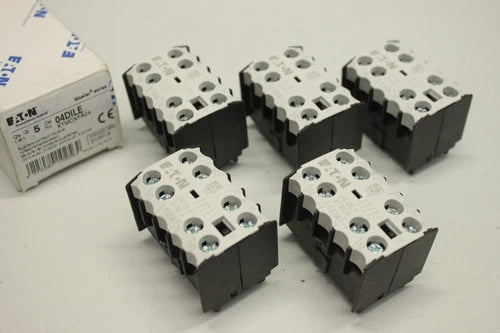 5x EATON  4-polig 4 ? Schraubklemmen Hilfskontaktblock 04DILE OVP