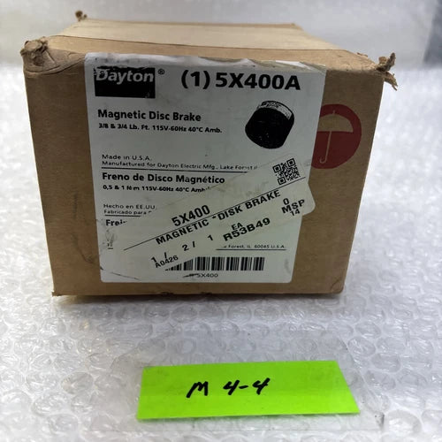** NEW DAYTON 5X400A MAGNETIC DISC BRAKE 3/8 & 3/4 Lb. Ft. 115V-60Hz 40¡ã C#