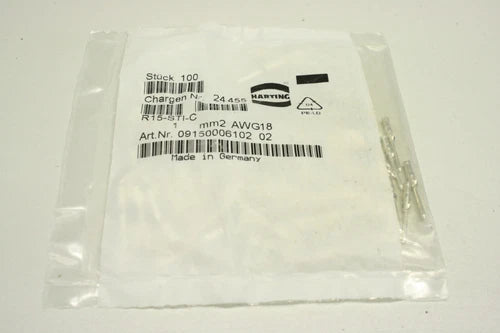 100x HARTING 09150006102 02 R15-STI-C Stecker Steckverbinder Crimpkontakt OVP