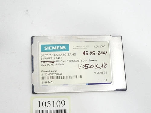 Siemens 6FC5270-5BX30-3AH0 Sinumerik 840D PC-card NCU573.2s 8MB PCMCIA Karte