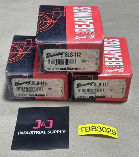 (3) NEW- SealMaster / Browning SLS-112 Ball Insert Bearing SL-12 3/4¡± + WARRANTY