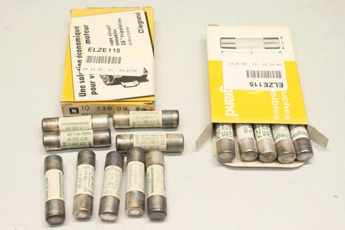 19x Certificação de cilindro LEGRAND 8A 500V 10x38 ELZE115 13008 OVP