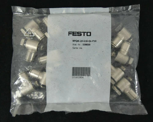10 St¨¹ck FESTO NPQM-LH-G18-Q6-P10 L-Steckverschraubung | 558830 | NEU in OVP