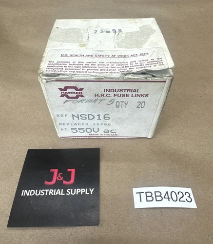 (19) NEW OPEN BOX- Hawker NSD16 Industrial HRC Fuse Links 16A 550VAC || WARRANTY