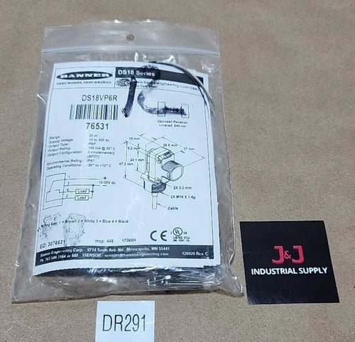 *BRAND NEW* Banner DS18VP6R Photoelectric Receiver 10-30Vdc 20M Range + Warranty