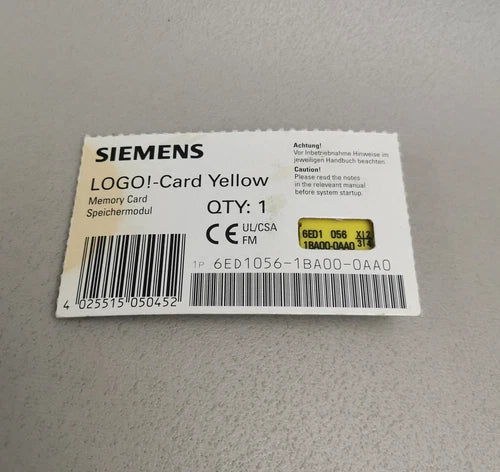 Siemens Logo Card Yellow 6ED1056-1BA00-0AA0 NEU