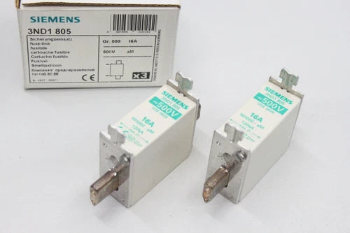 2x SIEMENS 3ND1 805 16A 500V NH000 NH Sicherungseinsatz 3ND1805 OVP