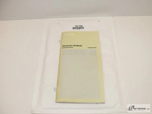 Siemens Simatic S5 CP/M-86 Tabellenheft C79000-B8500-C352-01