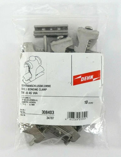 10 St¨¹ck Dehn Schirmanschlussklemme 308403 | Typ SAK 10 AS V4A | NEU in OVP