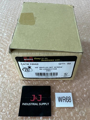 (48) NEW IN BOX- Morris 15052 3/8¡± BX/Flex Set Screw BX Connector Zinc FAST SHIP
