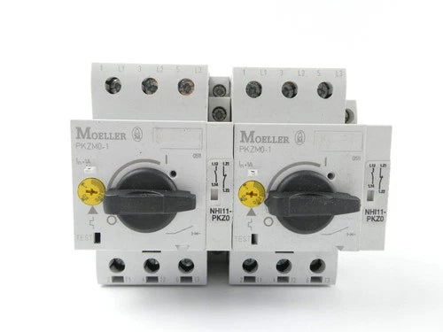 2x MOELLER PKZM0-1 + NHI11-PKZ0 MOTOR CIRCUIT BREAKER - set of 2