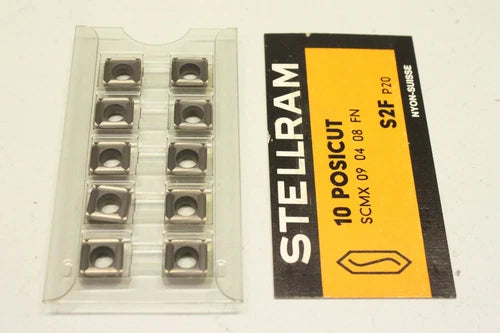 10x STELLRAM S2F  SCMX 09 04 08 FN S2F P20 Wendeschneidplatten S2F OVP