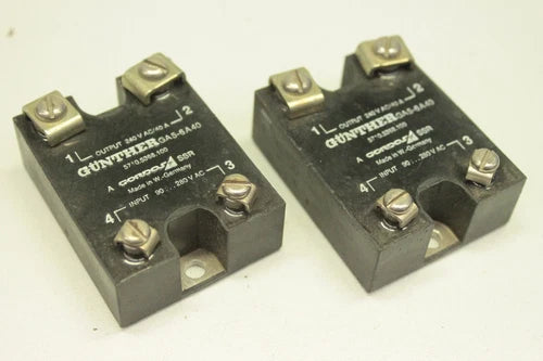 2x G?NTHER GA5-6A40 240V AC 40A Relais Solid State Relais 5710.5388.100